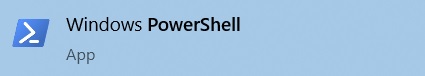 An image of the Windows PowerShell icon, as seen in the Windows start menu.